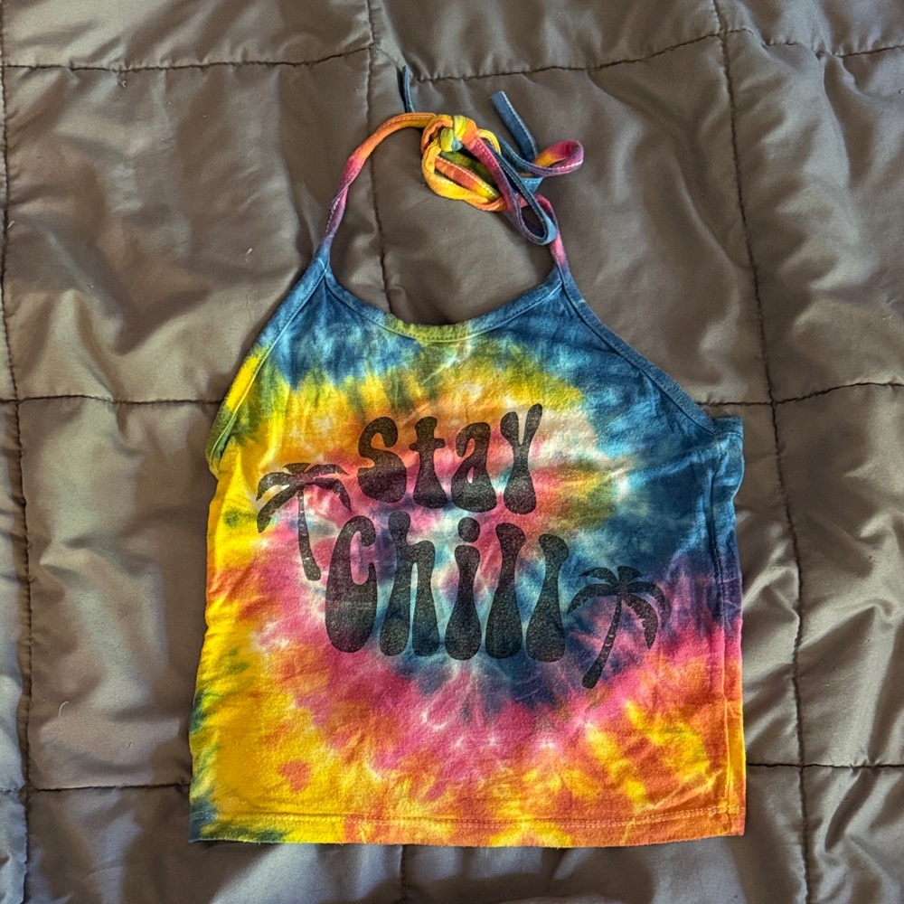 Omighty Tie-Dye 'Stay Chill' Halter Top